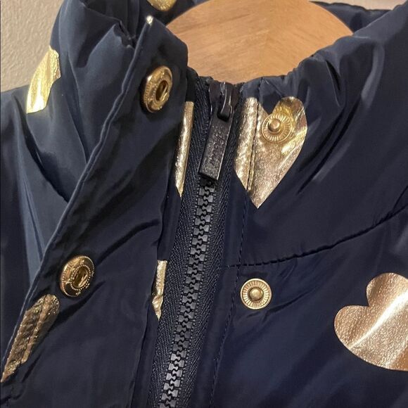 Kids Imoga Navy and Gold Heart Puffer Vest - Picture 3 of 6